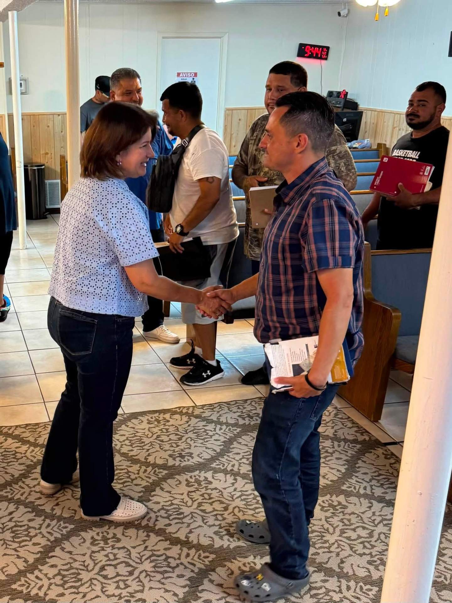 Community welcome and handshake
